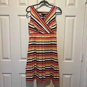 Lands End Striped  Fit and Flare Dress NWT